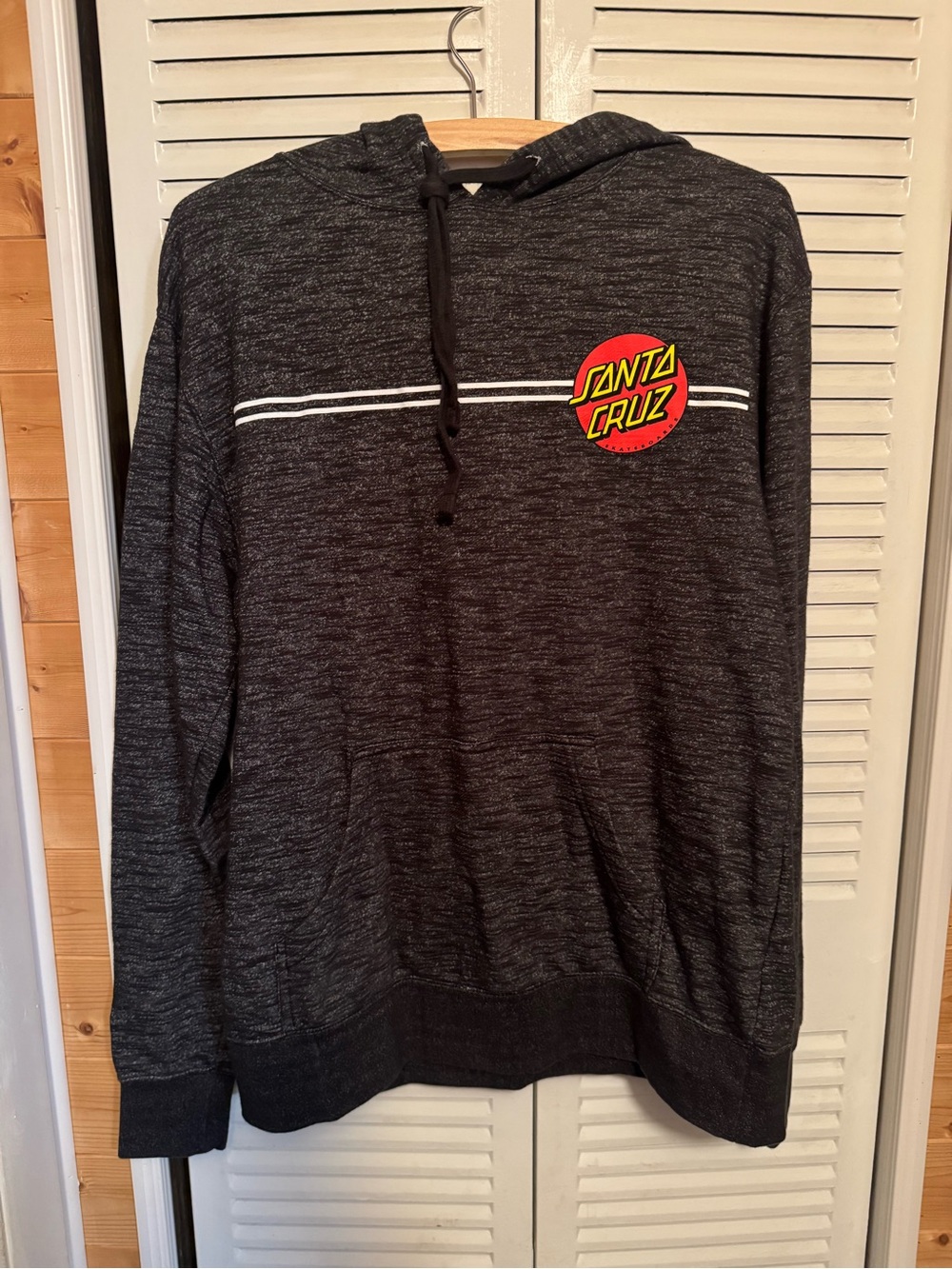 Santa Cruz Skateboards Dark Charcoal Heather Pullover Hoodie with Logo